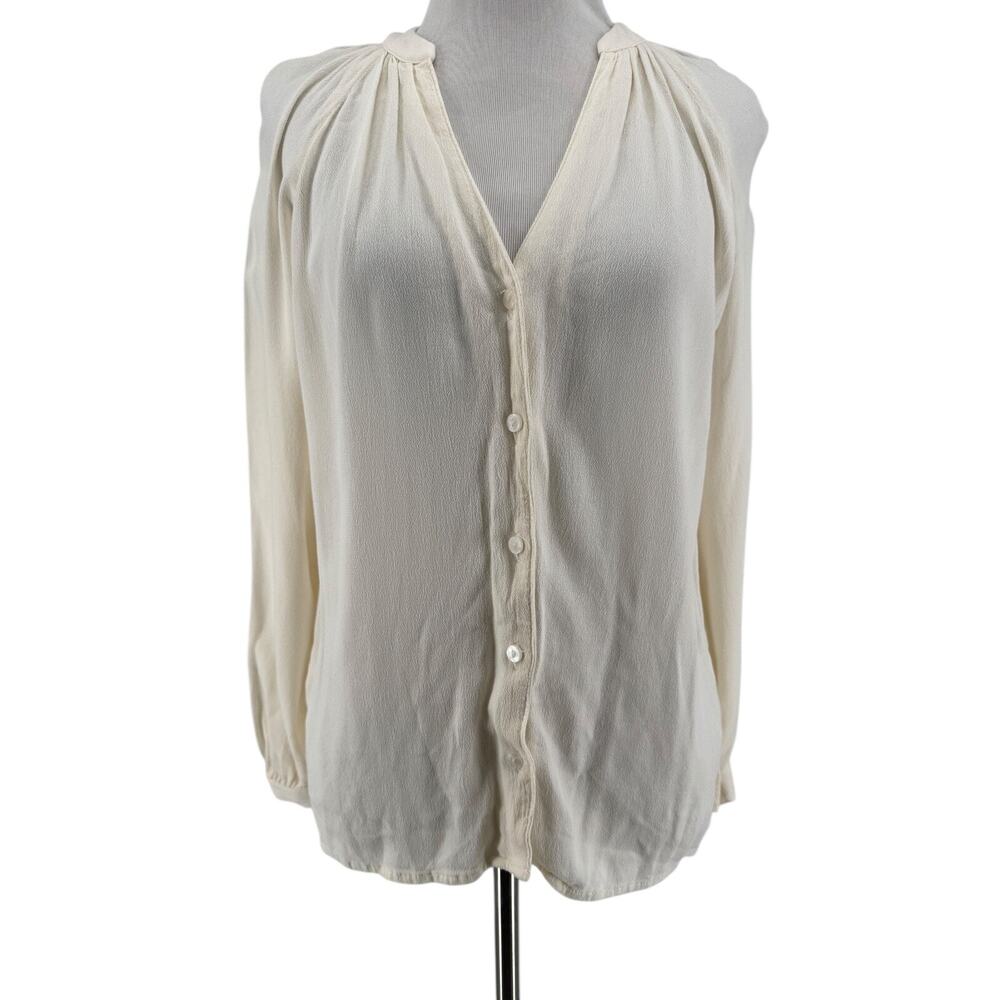 Old Navy Women's Cream Long Sleeve Drapey Blouse Size XS - Picture 1 of 6